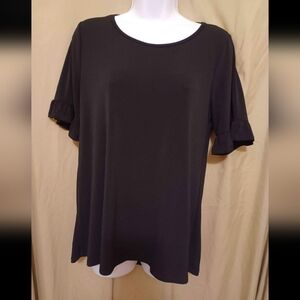 GREEN ENVELOPE LOS ANGELES Black Womens Medium Shortsleeve Lightweight Shirt